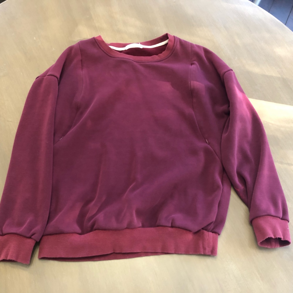 Essential Nursing sweater! Maroon Sweater with zipper panels.